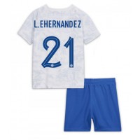 Francúzsko Lucas Hernandez #21 Vonkajší Detský futbalový dres MS 2022 Krátky Rukáv (+ trenírky)